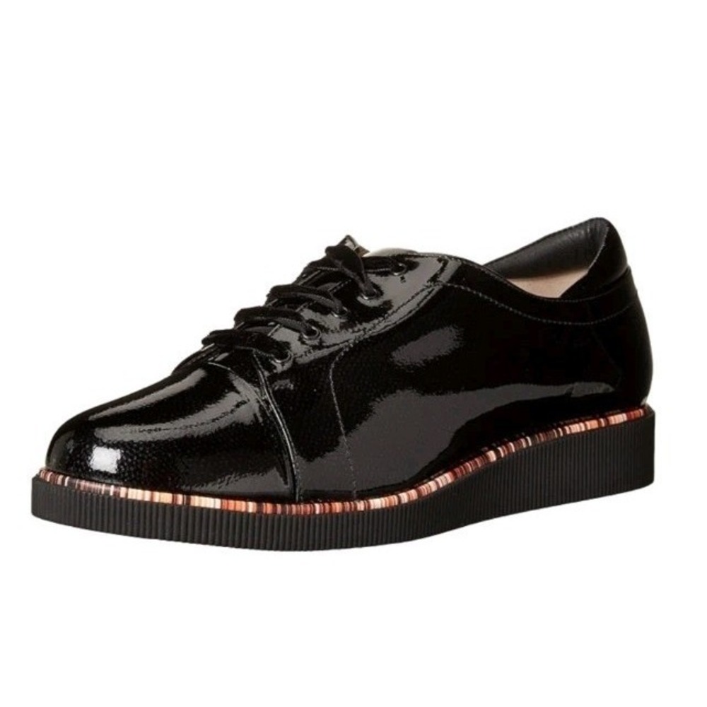 Beautifeel Janette 38 US 7.5 Patent Leather Velvet Laces Colorful Piping Sneaker